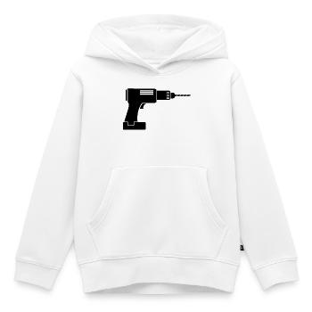 perceuse artisan tournevis sans fil icône icône - Sweat Premium à capuche enfant bio - blanc - Devant - AI Model Kid Female (0cm)