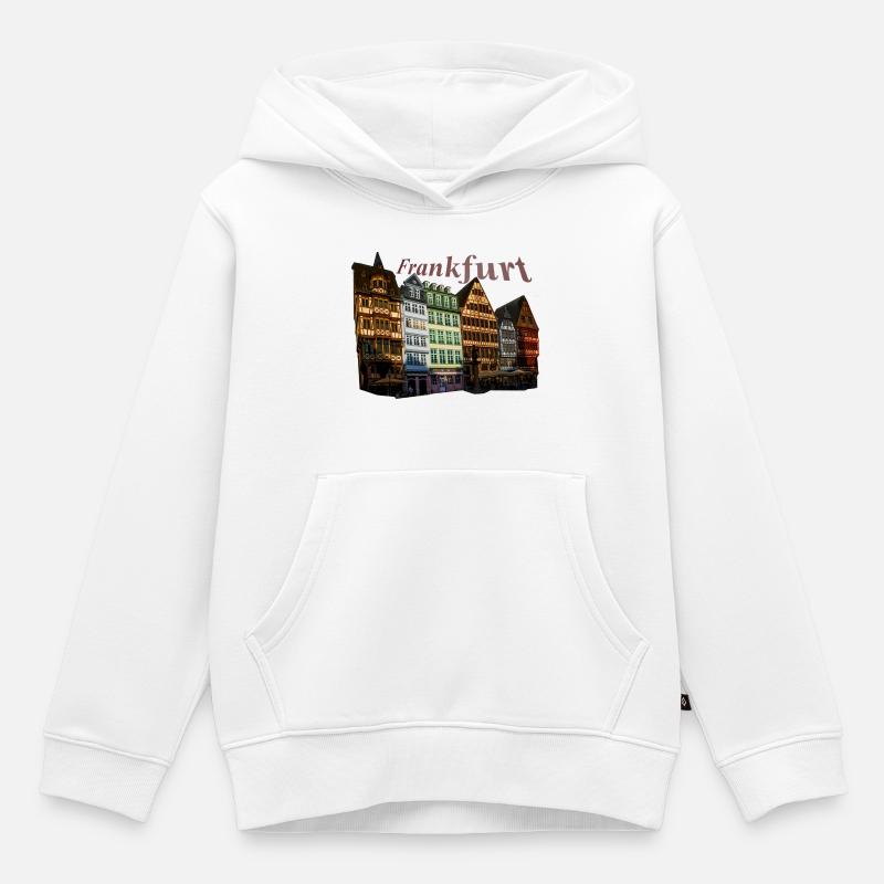 Francfort - Sweat Premium à capuche enfant bio - blanc