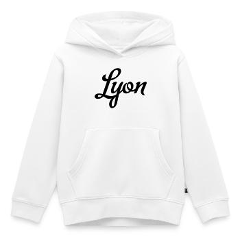 Lyon - Sweat Premium à capuche enfant bio - blanc - Devant - AI Model Kid Female (0cm)