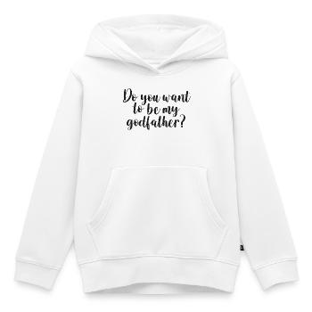 Parrain Parrain Question Cadeau Parrain Oncle - Sweat Premium à capuche enfant bio - blanc - Devant - AI Model Kid Female (0cm)