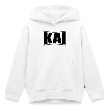 nom t-shirt Kai t-shirt idée cadeau - Sweat Premium à capuche enfant bio - blanc - Devant - AI Model Kid Female (0cm)