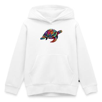 Tortue marine - Sweat Premium à capuche enfant bio - blanc - Devant - AI Model Kid Female (0cm)