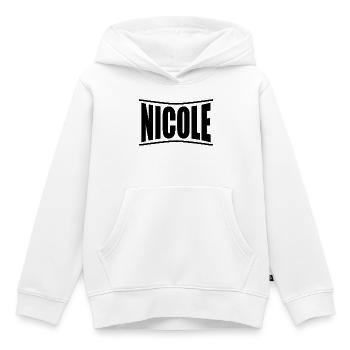 Nicole t-shirt t-shirt idée cadeau - Sweat Premium à capuche enfant bio - blanc - Devant - AI Model Kid Female (0cm)