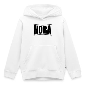 Nora t-shirt t-shirt idée cadeau - Sweat Premium à capuche enfant bio - blanc - Devant - AI Model Kid Female (0cm)