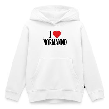 t-shirt j’aime Norman t-shirt idée cadeau - Sweat Premium à capuche enfant bio - blanc - Devant - AI Model Kid Female (0cm)