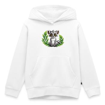 Lémurien à la campagne - Sweat Premium à capuche enfant bio - blanc - Devant - AI Model Kid Female (0cm)