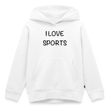 I love sports - Kinder Premium Organic Hoodie - Weiß - Vorne - AI Model Kid Female (0cm)