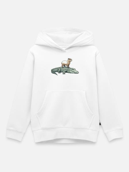 Capy & Croc Dreamteam - Kinder Premium Organic Hoodie - Weiß