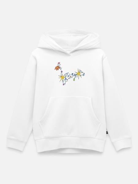 Pisces – Magische Sternzeichen-Blumenillustration - Kinder Premium Organic Hoodie - Weiß
