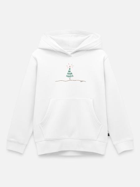 Festliche Weihnachtsbaum Skizze - Kinder Premium Organic Hoodie - Weiß