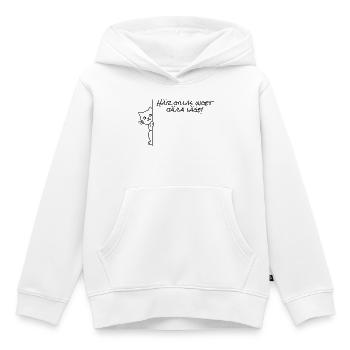 No location is liked here - Kids Premium Organic Hoodie - white - Front - AI Model Kid Female (0cm)