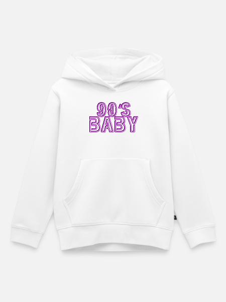 90 Baby - Kinder Premium Organic Hoodie - Weiß