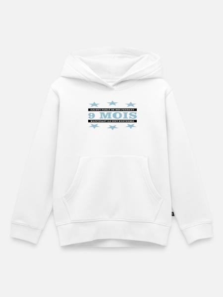 9 Monate - Kinder Premium Organic Hoodie - Weiß