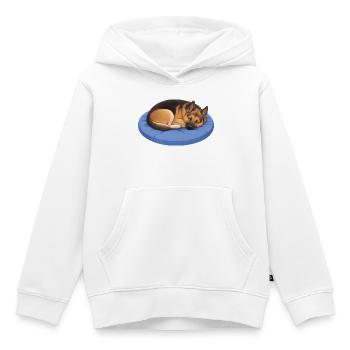 Berger allemand Détends-toi, détends-toi, ment - Sweat Premium à capuche enfant bio - blanc - Devant - AI Model Kid Female (0cm)