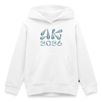 Métal liquide AK 2023 - Sweat Premium à capuche enfant bio - blanc - Devant - AI Model Kid Female (0cm)