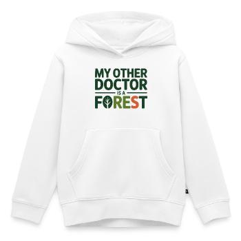 Naturopathe, mon autre médecin, c’est une forêt - Sweat Premium à capuche enfant bio - blanc - Devant - AI Model Kid Female (0cm)