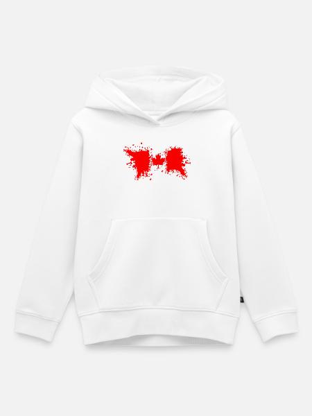 Kanada Flagge Farbsplash - Kinder Premium Organic Hoodie - Weiß