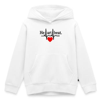 Battement de cœur - Noir - Sweat Premium à capuche enfant bio - blanc - Devant - AI Model Kid Female (0cm)