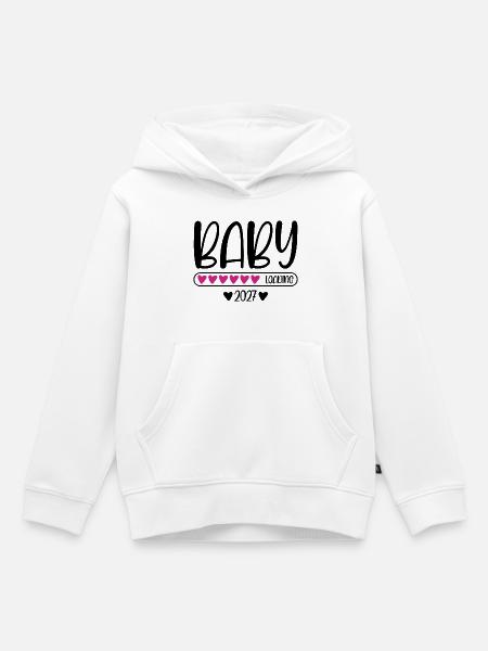 Baby 2027 loading - Kinder Premium Organic Hoodie - Weiß