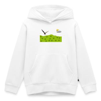 Eagle over green landscape - Kids Premium Organic Hoodie - white - Front - AI Model Kid Female (0cm)