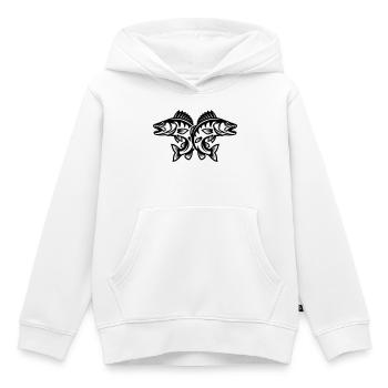 Brochet - Sweat Premium à capuche enfant bio - blanc - Devant - AI Model Kid Female (0cm)
