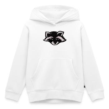 Mitternachts-Waschbärkopf - Kinder Premium Organic Hoodie - Weiß - Vorne - AI Model Kid Female (0cm)