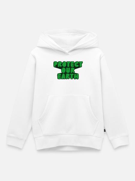 Beschütze unsere Erde - Kinder Premium Organic Hoodie - Weiß