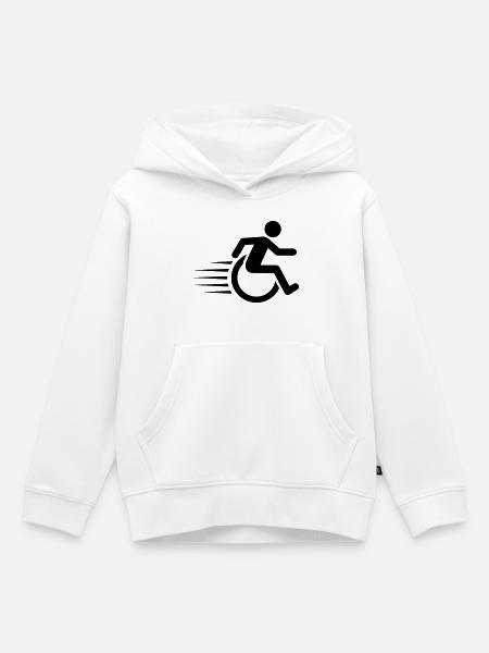 Rollstuhlfahrer unterwegs # - Kinder Premium Organic Hoodie - Weiß