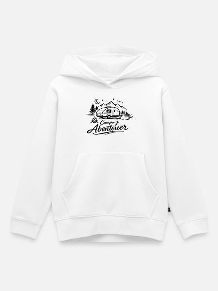 Camping Abenteuer  - Kinder Premium Organic Hoodie - Weiß