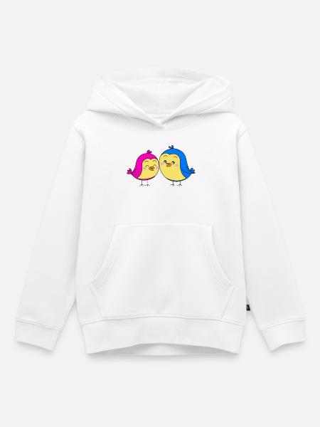 Vogelpaaar - Kinder Premium Organic Hoodie - Weiß