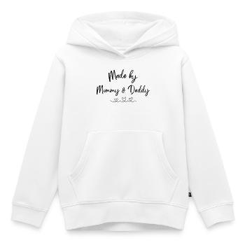 Fait par Maman et Papa - Sweat Premium à capuche enfant bio - blanc - Devant - AI Model Kid Female (0cm)
