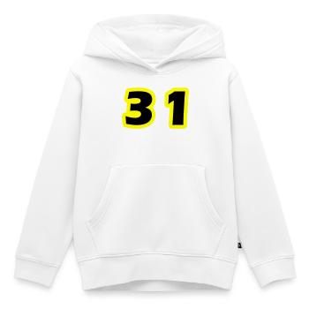 Symbole du chiffre 31 - Sweat Premium à capuche enfant bio - blanc - Devant - AI Model Kid Female (0cm)
