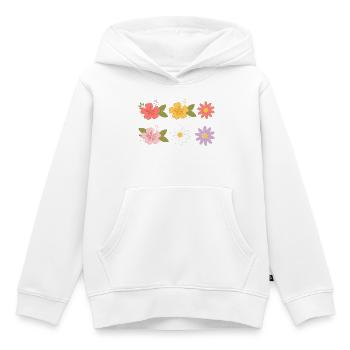 Explosion florale tropicale de l’hibiscus - Sweat Premium à capuche enfant bio - blanc - Devant - AI Model Kid Female (0cm)