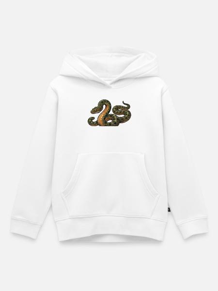 Retro-Anakonda - Kinder Premium Organic Hoodie - Weiß