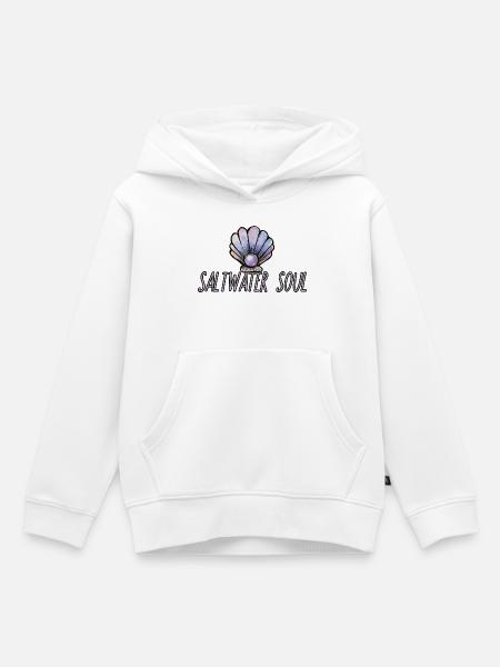 Salzwasser-Seelenmuschel-Kunst - Kinder Premium Organic Hoodie - Weiß