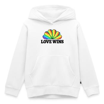 Love Wins - Rainbow Statement Design - Kids Premium Organic Hoodie - white - Front - AI Model Kid Female (0cm)