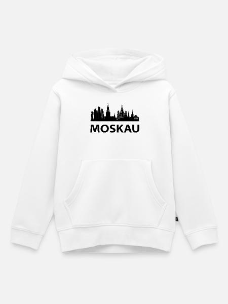 MOSKAU Skyline - Kinder Premium Organic Hoodie - Weiß