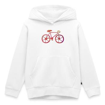 Fahrrad Umwelt radeln Rennrad Zeichnung bunt Fan - Kinder Premium Organic Hoodie - Weiß - Vorne - AI Model Kid Female (0cm)