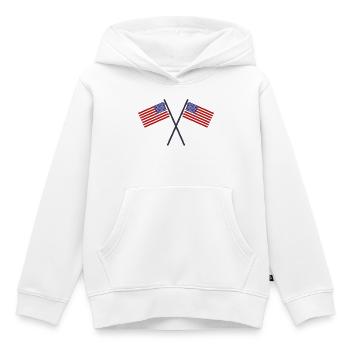 Flagge der Vereinigten Staaten - Kinder Premium Organic Hoodie - Weiß - Vorne - AI Model Kid Female (0cm)