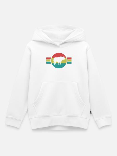 Stier Retro   - Kinder Premium Organic Hoodie - Weiß