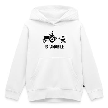 Popemobile (Traktor & Kinderwagen / Schwarz) - Kinder Premium Organic Hoodie - Weiß - Vorne - AI Model Kid Female (0cm)