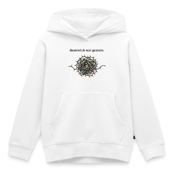 Besinnlich war gestern - Lichterkette Weihnachten  - Kinder Premium Organic Hoodie - Weiß - Vorne - AI Model Kid Female (0cm)