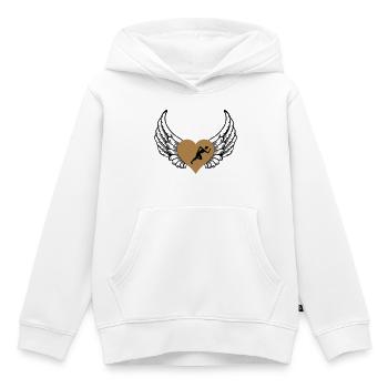 Jogger Herz Flügel - Kinder Premium Organic Hoodie - Weiß - Vorne - AI Model Kid Female (0cm)