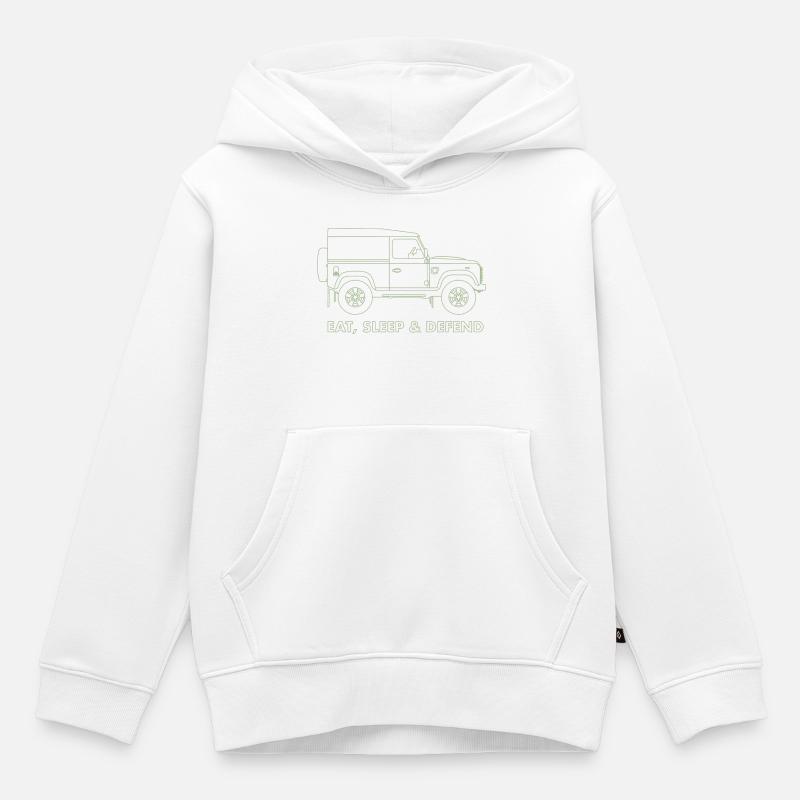 Mangez Sleep Defend - Sweat Premium à capuche enfant bio - blanc