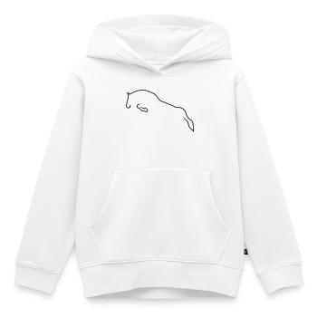 Cheval de saut - Sweat Premium à capuche enfant bio - blanc - Devant - AI Model Kid Female (0cm)