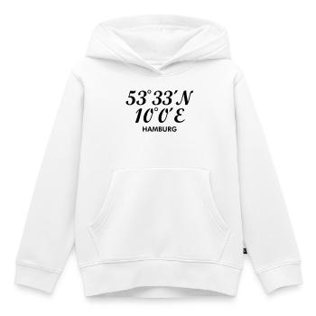 Hamburger Koordinaten von Hamburg - Kinder Premium Organic Hoodie - Weiß - Vorne - AI Model Kid Female (0cm)