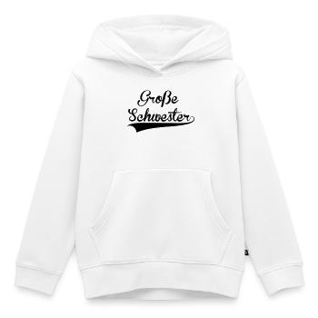 Big Sister - Sweat Premium à capuche enfant bio - blanc - Devant - AI Model Kid Female (0cm)