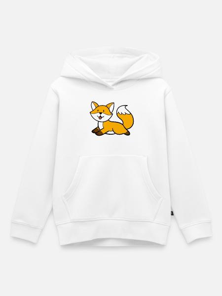 Liegender Fuchs - Kinder Premium Organic Hoodie - Weiß