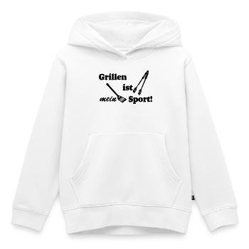 Grillkönig,Grillen,BBQ,Grillen mein Sport (25) - Kinder Premium Organic Hoodie - Weiß - Vorne - AI Model Kid Female (0cm)