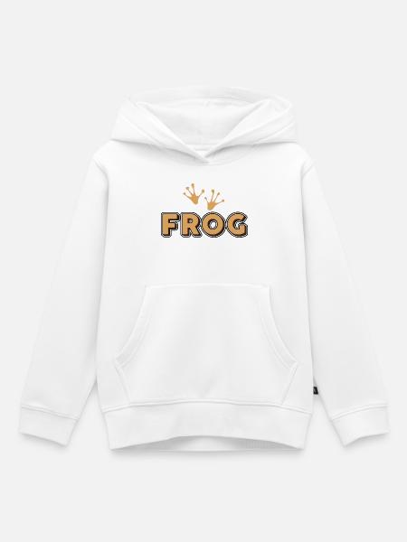 Frosch - Kinder Premium Organic Hoodie - Weiß